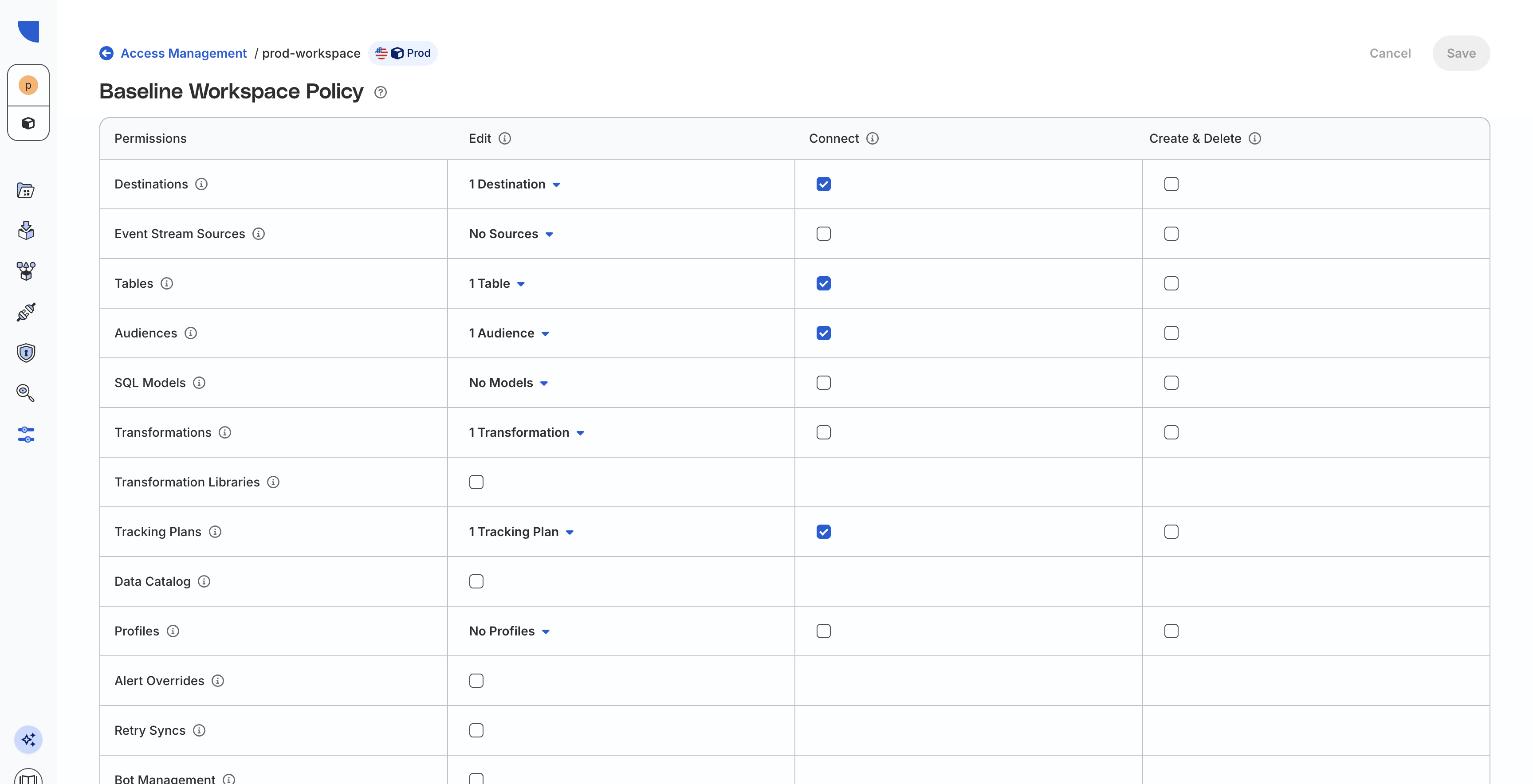 Baseline Workspace Policy
